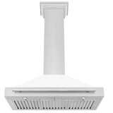 ZLINE 36" Stainless Hood, White Matte, Stainless Handle KB4STX-WM-36