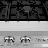 ZLINE Kitchen Package Refrigerator, Rangetop, Rangehood, Wall Oven, 4KPR-RTRH36-AWS