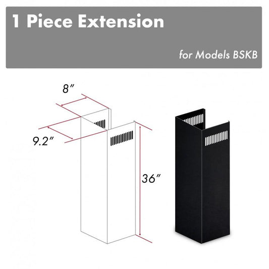 ZLINE 1-36" Chimney Extension, 9'-10' Ceiling, 1PCEXT-BSKBN