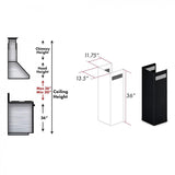 ZLINE 1-36 in. Chimney Extension for 9 ft. to 10 ft. Ceilings ,1PCEXT-BS655N