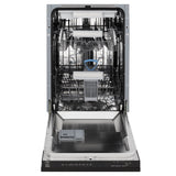 ZLINE 18" Dishwasher in Black matt panel, Stainless Tub, DWV-BLM-18