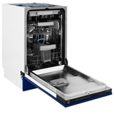 ZLINE 18" Dishwasher in Blue gloss panel, Stainless Tub, DWV-BG-18