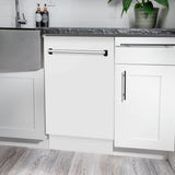 ZLINE 18" Dishwasher, White Matte panel, Stainless Tub, DWV-WM-18