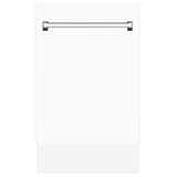 ZLINE 18" Dishwasher, White Matte panel, Stainless Tub, DWV-WM-18