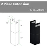 ZLINE 2-36" Chimney Extensions, 10'-12' Ceilings, 2PCEXT-BSKBN