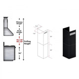 ZLINE 2-36" Chimney Extensions for 10 ft. to 12 ft. Ceilings, 2PCEXT-BSKEN