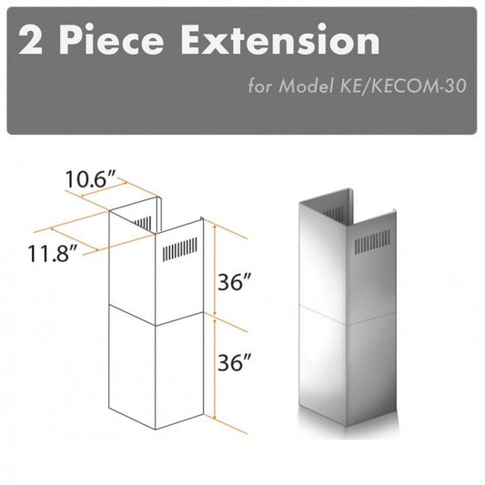 ZLINE 2 Piece Chimney Extension, 2PCEXT-KE/KECOM-30