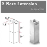 ZLINE 2 Piece Chimney Extension for 10'-12' Ceiling, 2PCEXT-597i