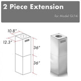 ZLINE 2 Piece Chimney Extension for 10'-12' Ceiling, 2PCEXT-GL14i