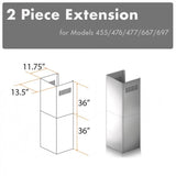 ZLINE 2 Piece Chimney Extension for 12'Ceiling,2PCEXT-455/476/477/667/697