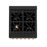ZLINE 24" Autograph Dual Fuel Range Black Stainless, Bronze RABZ-24-CB