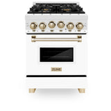 ZLINE 24" Autograph Edition, Gas Range, White Door, RGZ-WM-24-G