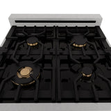 ZLINE 24" Autograph Gas Range, DuraSnow, White Door, RGSZ-WM-24-MB