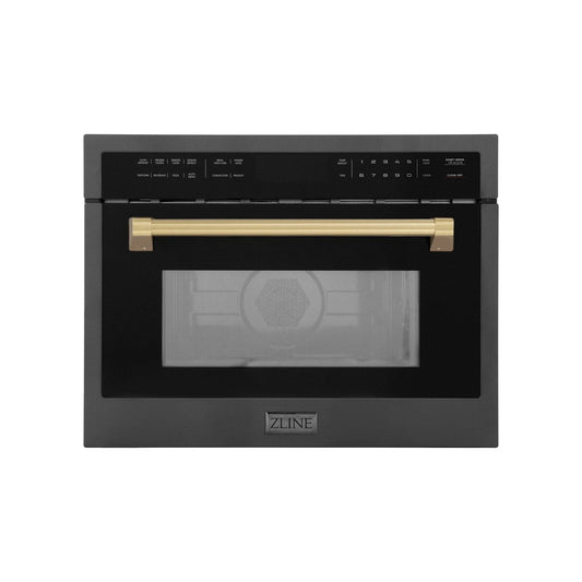 ZLINE 24" Convection Microwave, Black Stainless, Bronze MWOZ-24-BS-CB