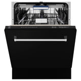 ZLINE 24" Dishwasher in Black Matte panel, Stainless Tub, DWV-BLM-24