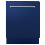 ZLINE 24" Dishwasher in Blue gloss panel, Stainless Tub, DWV-BG-24