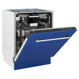 ZLINE 24" Dishwasher in Blue Matte panel, Stainless Tub, DWV-BM-24