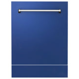 ZLINE 24" Dishwasher in Blue Matte panel, Stainless Tub, DWV-BM-24