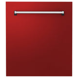 ZLINE 24" Dishwasher in Red Matt panel, Stainless Tub, DWV-RM-24