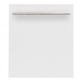 ZLINE 24" Dishwasher in White Matte, Stainless Steel Tub, DW-WM-H-24