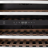 ZLINE 24" Dual Zone 44-Bottle Wine Cooler in Stainless Steel with Wood Shelf RWV-UD-24
