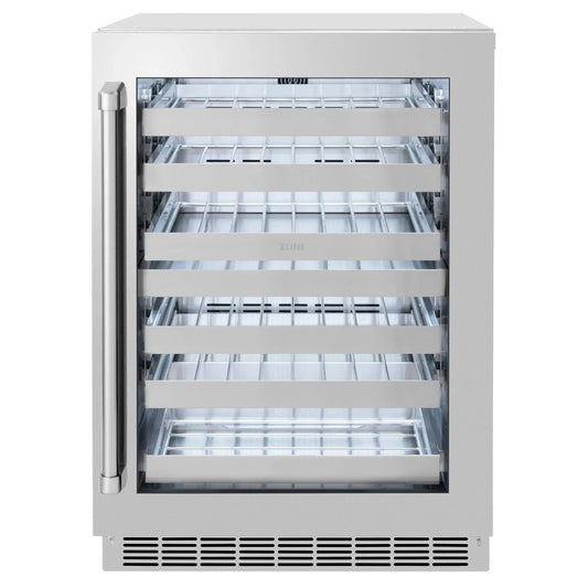 ZLINE 24 in. Touchstone Dual Zone 44 Bottle Wine Cooler With Stainless Steel Glass Door RWDO-GS-24