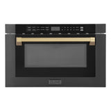 ZLINE 24" Microwave Drawer, Black Stainless, Bronze MWDZ-1-BS-H-CB