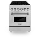 ZLINE 24" Professional Dual Fuel Range In Stainless Steel, RA24