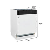 ZLINE 24" Tallac Series 3rd Rack Dishwasher Black Stainless Steel Tub DWV-BS-24