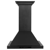 ZLINE 24" Wall Mount Range Hood In Black Stainless Steel With Crown Molding, BSKBNCRN-24