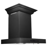 ZLINE 24" Wall Range Hood, Black Stainless, with Crown, BSKENCRN-24