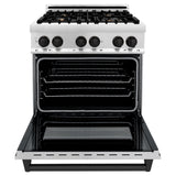 ZLINE 30" Autograph Dual Fuel Range, Stainless Steel, RAZ-30-MB