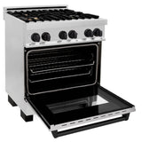 ZLINE 30" Autograph Dual Fuel Range, Stainless Steel, RAZ-30-MB