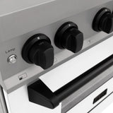 ZLINE 30" Autograph Dual Fuel Range, White Door, RAZ-WM-30-MB