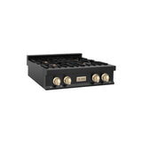 ZLINE 30" Autograph Edition Rangetop, Gold Accents, RTBZ-30-G