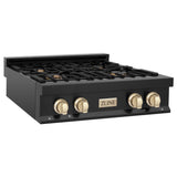 ZLINE 30" Autograph Edition Rangetop, Gold Accents, RTBZ-30-G