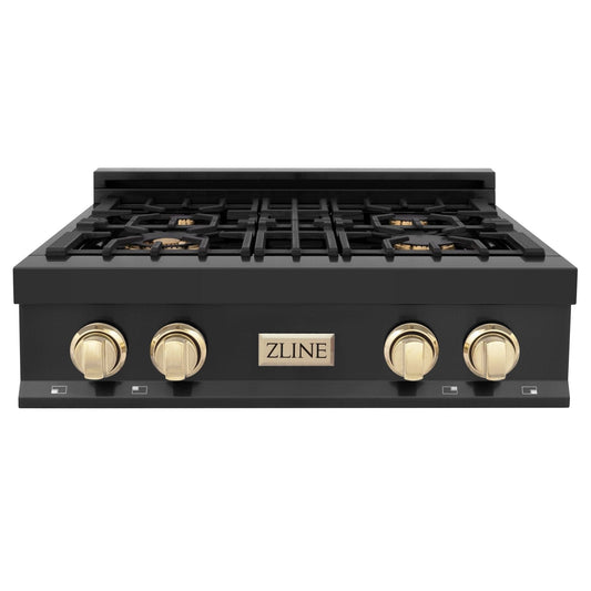 ZLINE 30" Autograph Edition Rangetop, Gold Accents, RTBZ-30-G