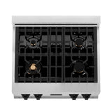 ZLINE 30" Autograph Porcelain Rangetop, Matte Black Accents, RTZ-30-MB