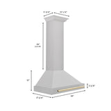 ZLINE 30" Autograph Stainless Wall Range Hood KB4SNZ-30-G