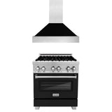 ZLINE 30" Bundle Range RAS-BLM-30 & Range Hood 8654BLM-30, 2KP-RASBLMRH30