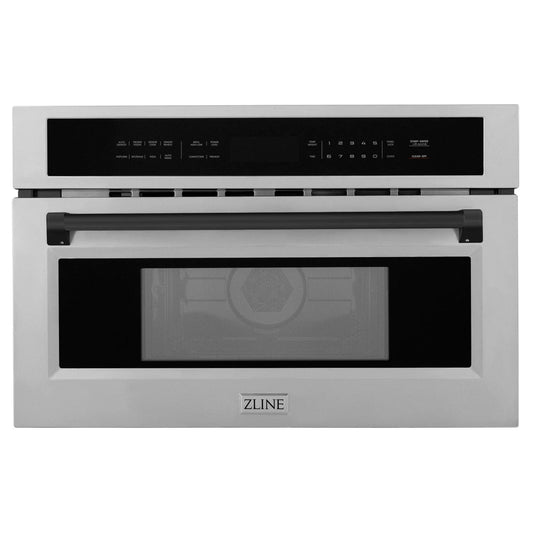 ZLINE 30” Convection Microwave, Stainless Steel, Black MWOZ-30-SS-MB