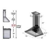 ZLINE 30" Designer Series Wooden Wall Range Hood in Black, KBCC-30