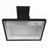 ZLINE 30" Designer Wooden Island Range Hood in Black, KBiCC-30