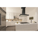 ZLINE 30" Designer Wooden Island Range Hood in Black, KBiCC-30