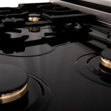 ZLINE 30" Dual Fuel Oven Range, Stainless Steel, Brass Burners, RA-BR-30