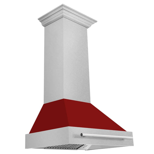 ZLINE 30" DuraSnow® Stainless Steel Range Hood with Color Shell Options 8654SNX-RG-30
