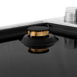 ZLINE 30" Gas Cooktop with 4 Gas Brass Burners and Black Porcelain Top RC-BR-30-PBT