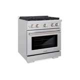 ZLINE 30 in. 4.2 cu. ft. 4 Burner Gas Range with Convection Gas Oven in Stainless Steel, SGR30