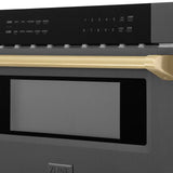 ZLINE 30" Microwave Drawer, Black Stainless, Bronze MWDZ-30-BS-CB