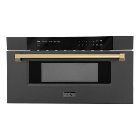 ZLINE 30" Microwave Drawer, Black Stainless, Bronze MWDZ-30-BS-CB